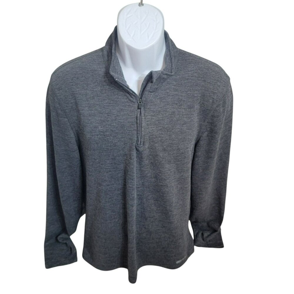 Omni-Wool Base Layer Shirt, Men XL, Gray, 1/4 Zip w/Mock Neck,Thumb Holes, EUC